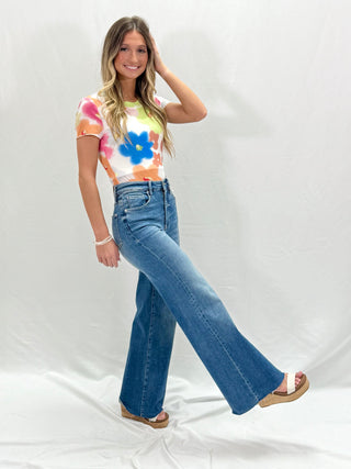 Floral Mesh Cropped Top