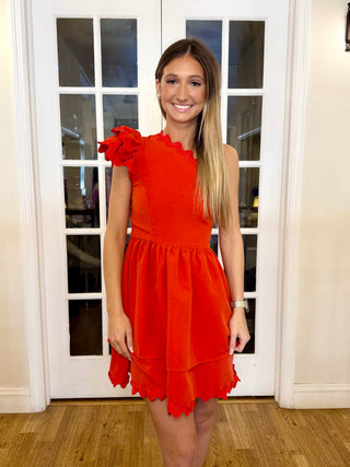 Red One Shoulder Dress