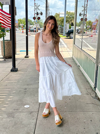 Midi White Natural Dress