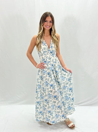 Blue Floral Maxi Dress