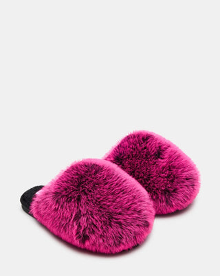 Steve Madden Poof Fushia Slippers