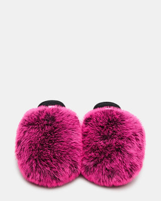 Steve Madden Poof Fushia Slippers