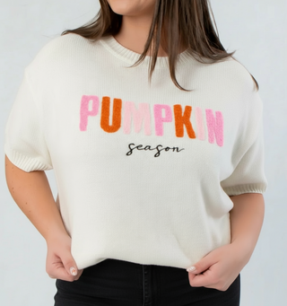 Pumpkin Season White Sweater