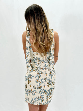 Beige Tiered Embroidered Mini Dress