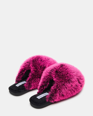 Steve Madden Poof Fushia Slippers