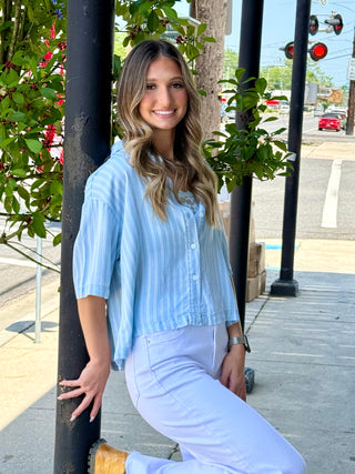 Ansel Straight Blue Top