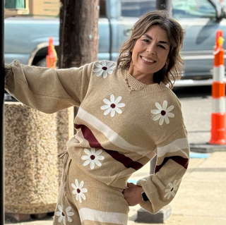 Floral Mocha Sweater Top
