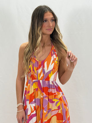 Floral Multi Ruched Dress