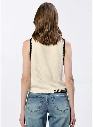 Dear John Birna Cream Sleeveless Sweater