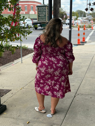Corset Wine/Brown Midi Dress