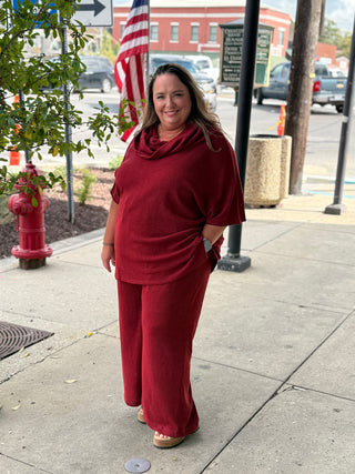 Relaxed Wine Pants Set