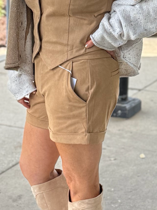Dear John Hampton Toffee Suede Shorts