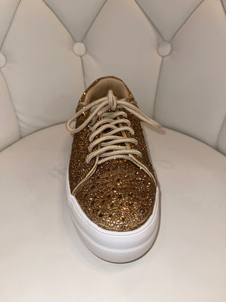 HeyGirl by Corkys Bedazzle Gold Rhinestones Sneakers