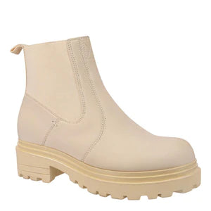 Khaki elastic ankle boots