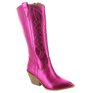 Fuchsia metallic boots