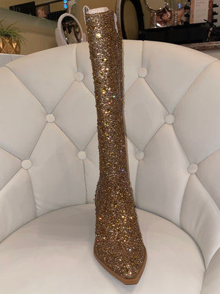 HeyGirl by Corkys Glitzy Gold Rhinestones Boots