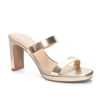 Gold metallic heels
