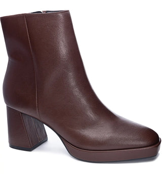 A brown, casual lace-up women's boot by Chinese Laundry.