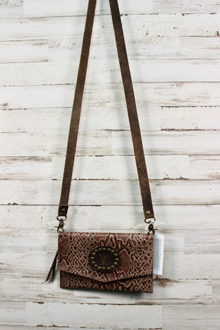 Jordon Rust Snake Cross Body Purse