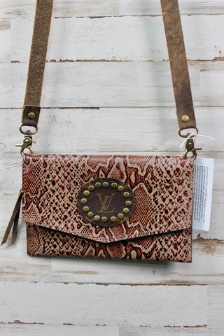 Jordon Rust Snake Cross Body Purse