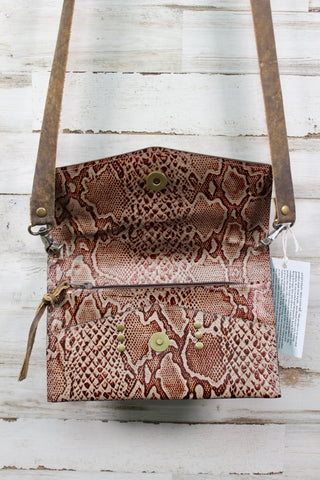 Jordon Rust Snake Cross Body Purse