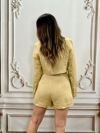Mustard Crop Blazer/Skort Set