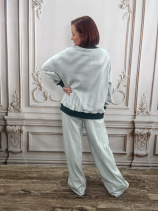 Merry Striped Green Lounge Set
