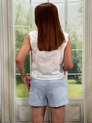 Sleeveless White Fly Away Top