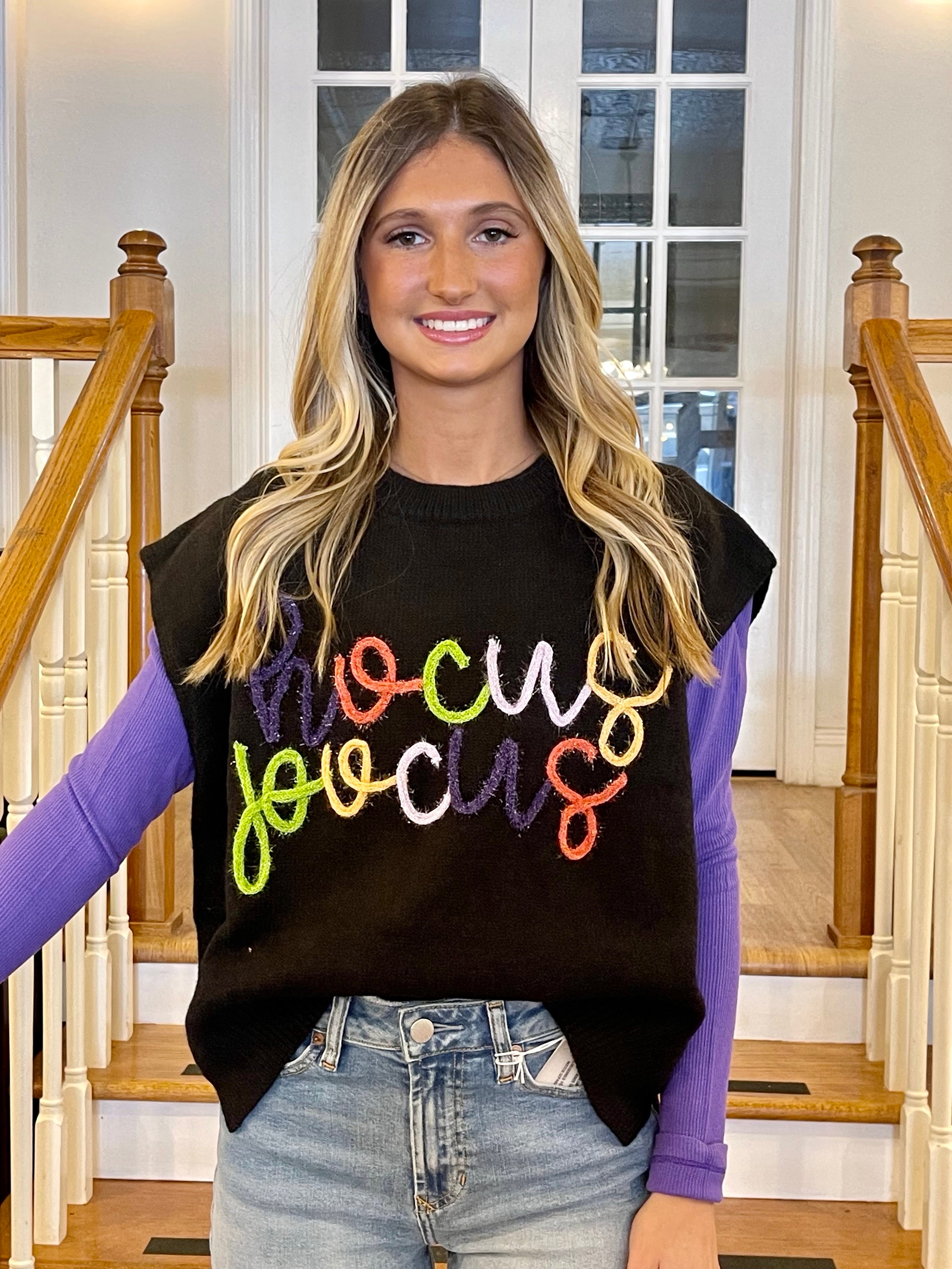 Black Hocus Pocus Sweater Vest