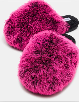 Steve Madden Poof Fushia Slippers