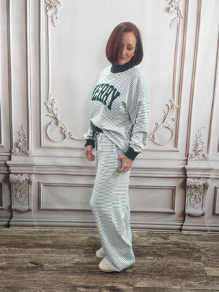 Merry Striped Green Lounge Set