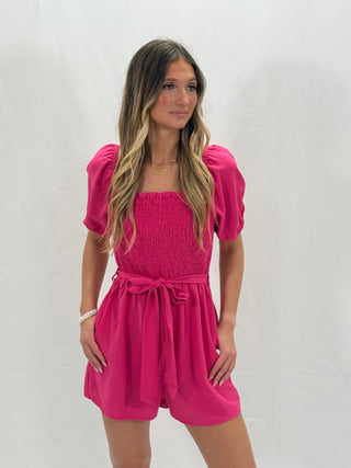 Solid Smocked Romper