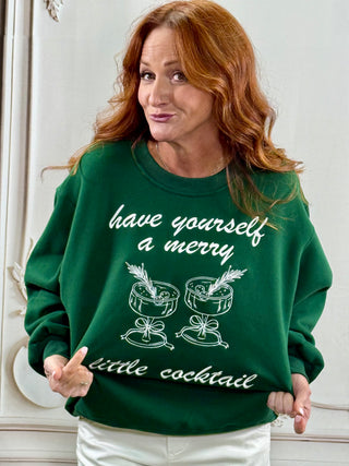 Green Merry Little Cocktail Sweatshirt