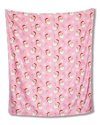 Candy Cane Santa Pink Throw