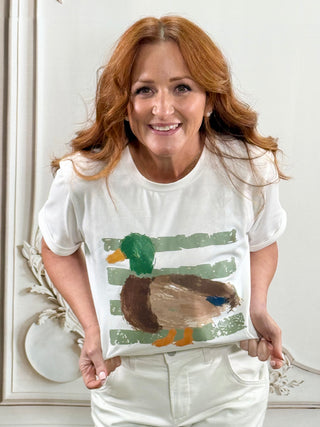 Mallard Duck White Graffiti Tee