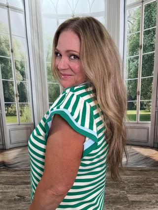 Green Stripe Mini Dress