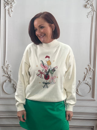 Christmas Cocktails Cream Sweater