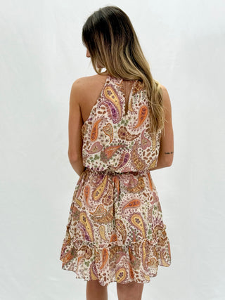 Paisley Print Halter Dress