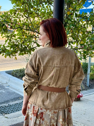 Vintage Washed Taupe Jacket