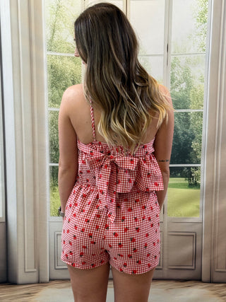 Red Gingham Strawberry Set