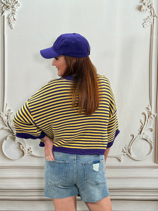 Striped Purple/Yellow Oversize Top