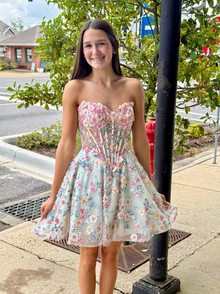 Corset 3D Floral Multi Color