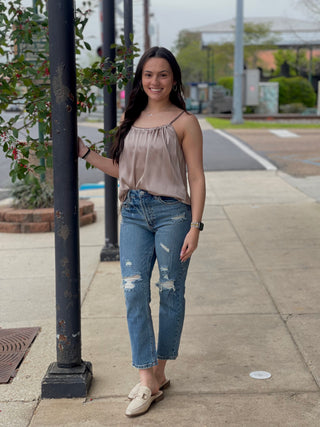 Crinkle Satin Cami