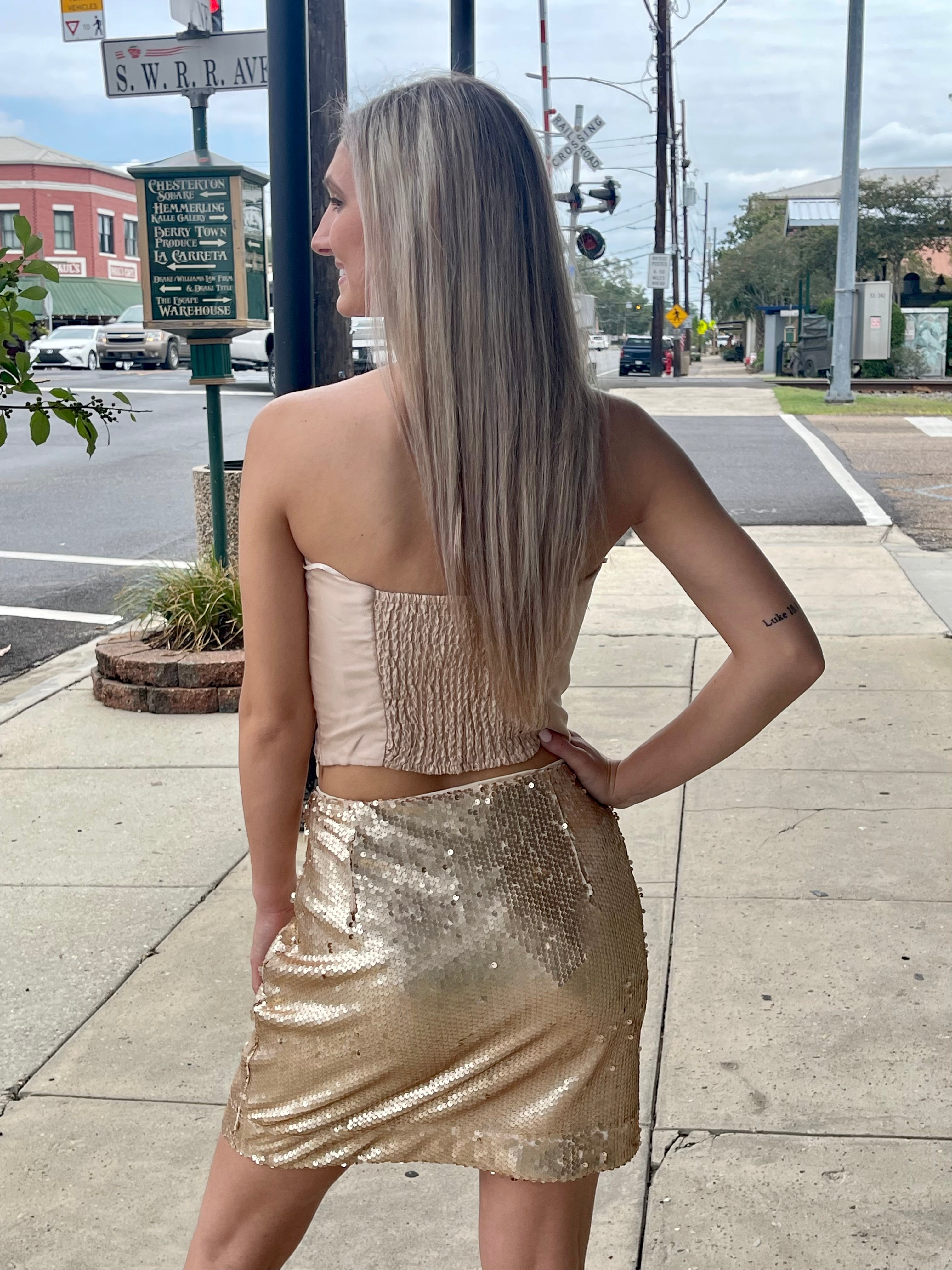 Rose Gold Sequin Skirt