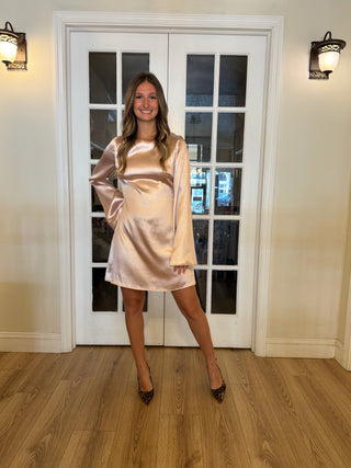 Satin Mauve Mini Dress