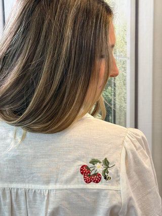 Strawberry Embroidered Blouse