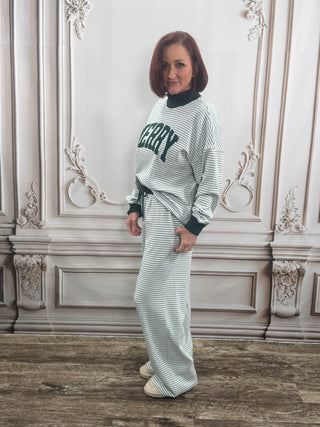 Merry Striped Green Lounge Set