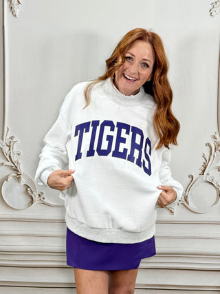 Louisiana/Tiger Light Grey/White Reversible Sweatshirt