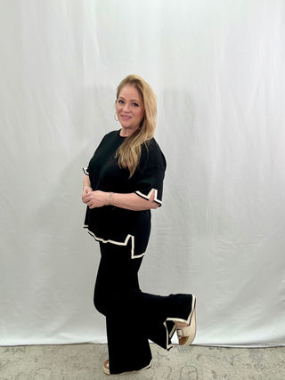Black Blouse & Pants Set
