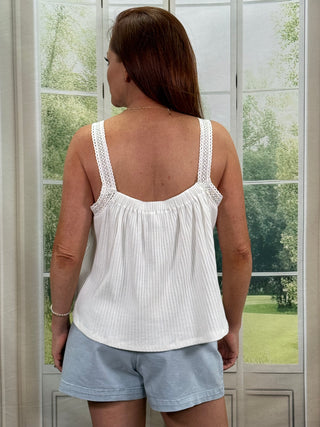 Masali White Sleeveless Top